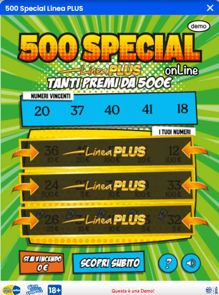 500 special gioco bonus